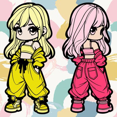 girl in crop top and baggy pants