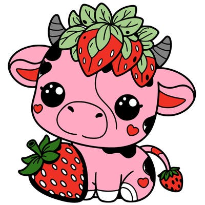 cute strawberry cow