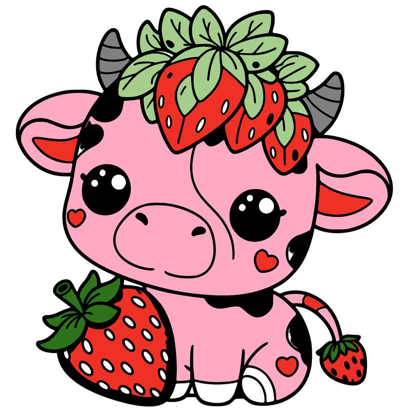 cute strawberry cow