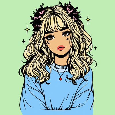 aesthetic girl realistic