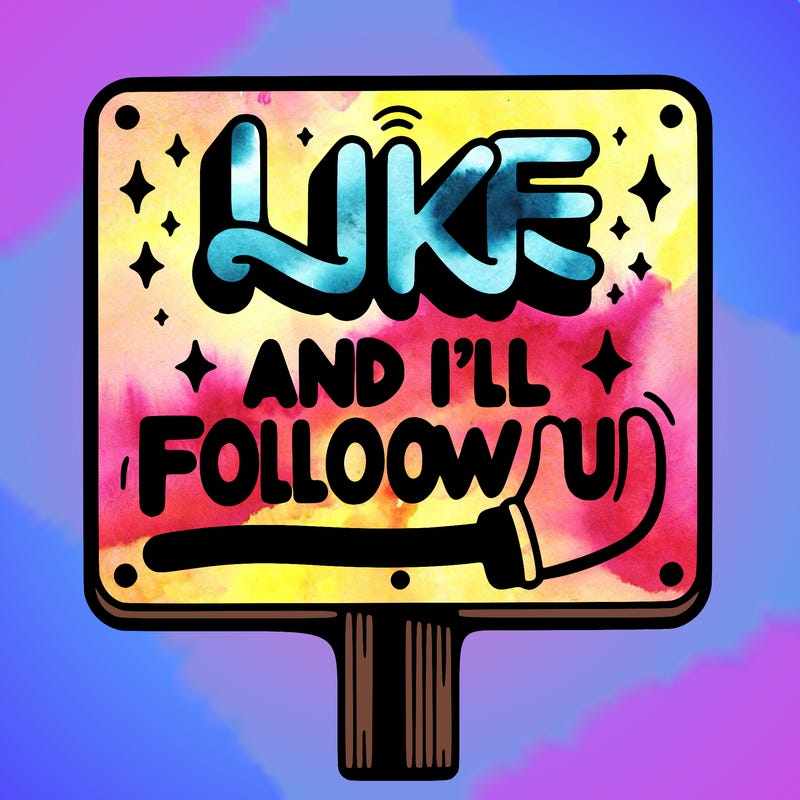 sighn that sais like and ill follow u