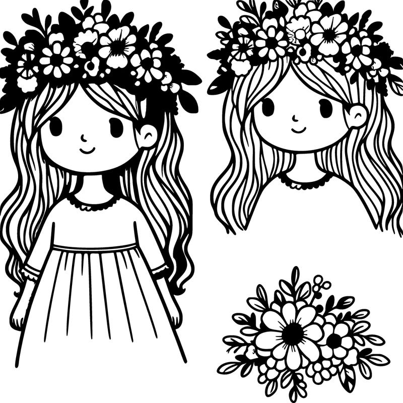 girl with flowers crown