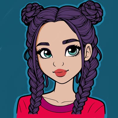 realistic girl with braids