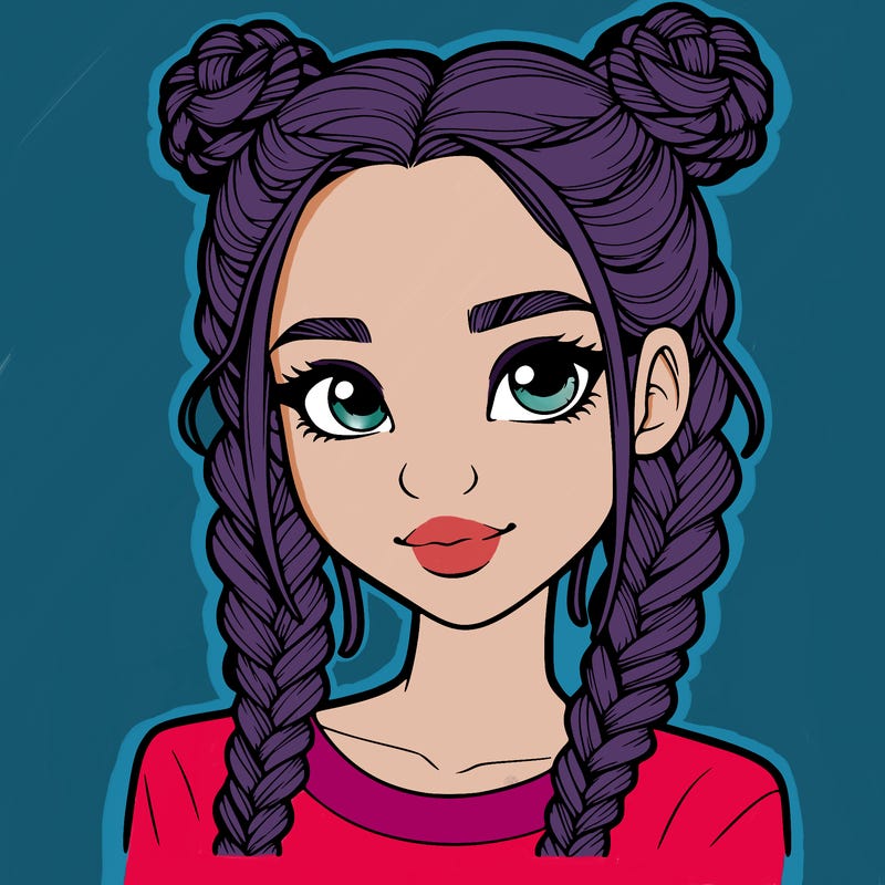 realistic girl with braids