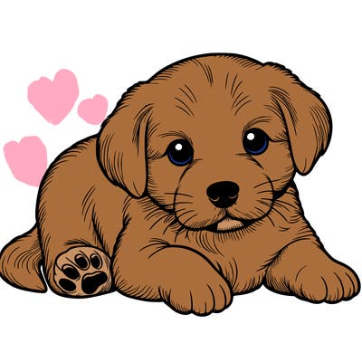 a cute realistic puppy