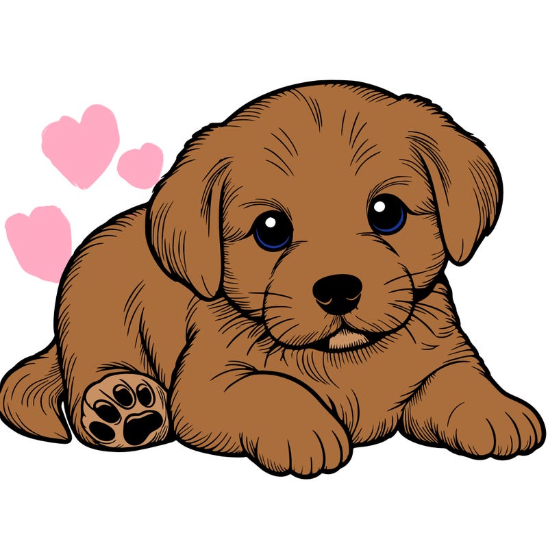 a cute realistic puppy