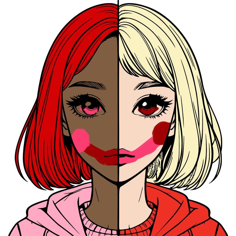 split realistic girl