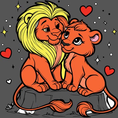 lion and lioness inlove