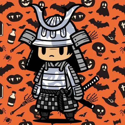 samurai in simple japanese armor