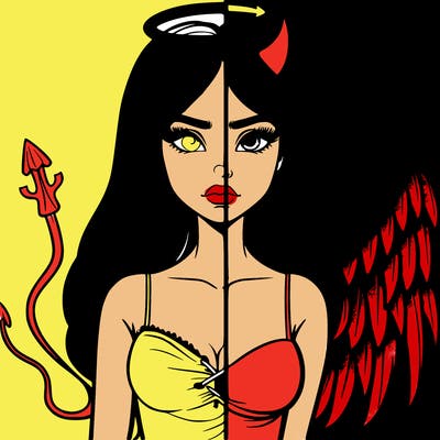 devil vs angel realistic girl