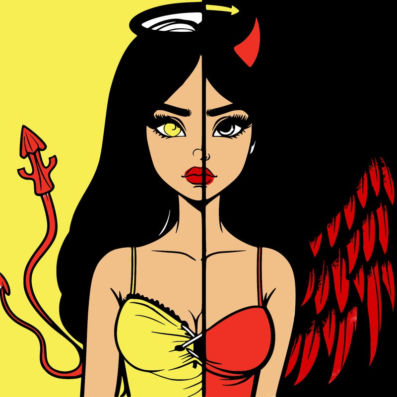 devil vs angel realistic girl