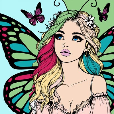 butterfly fairy realistic girl