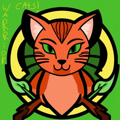 warrior cats logo with a spirit cat