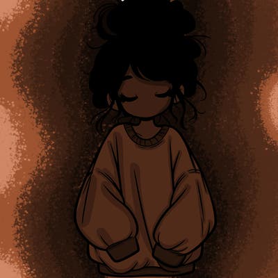 girl with baggy sweatshirt and messy bun