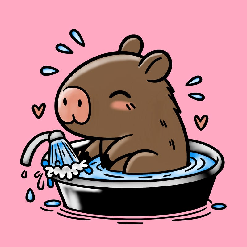 capybara taking a bath