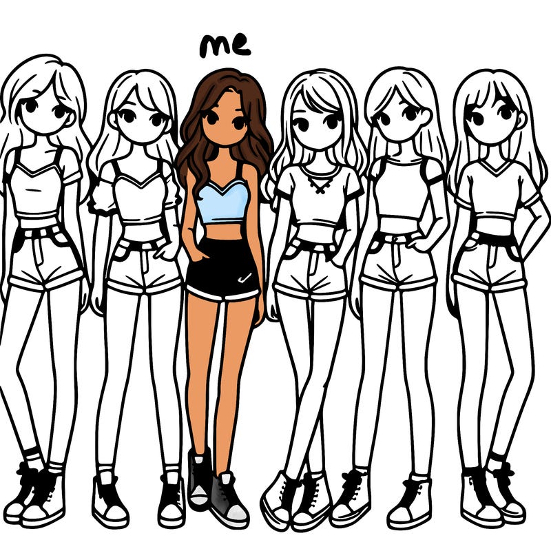 a group of girls wearing crop tops and shorts