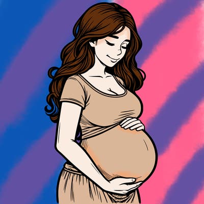 woman heavily pregnant realistic