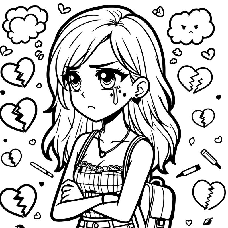 teenage girl crying over a breakup