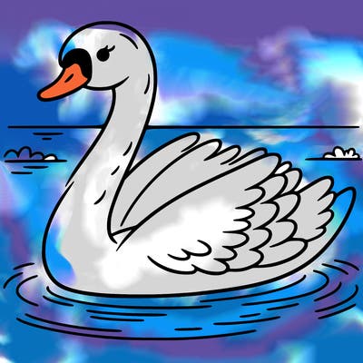 a graceful swan gliding over a serene lake