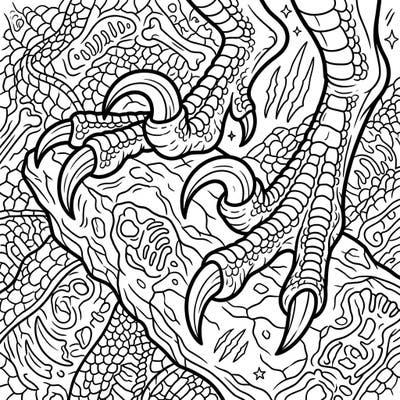 Explore the prehistoric world with this engaging Velociraptor Claws coloring page, thoughtfully designed for seniors. Its large, clear outlines and intricate patterns offer both cognitive stimulation and relaxing artistic expression.