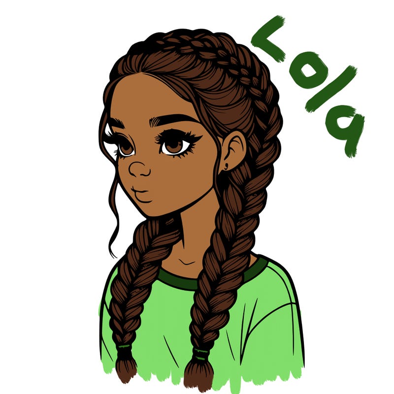 realistic girl with braids