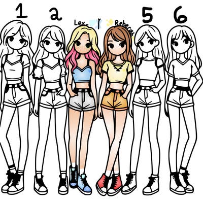 a group of girls wearing crop tops and shorts