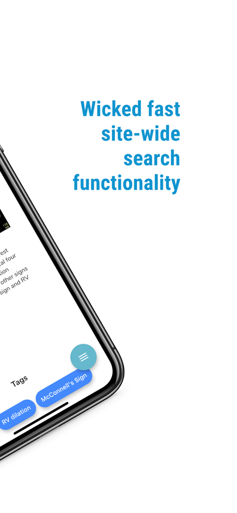 Fast site-wide search functionality in The POCUS Atlas app