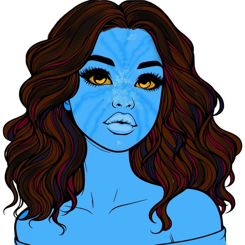 realistic girl with wavy hair and lips