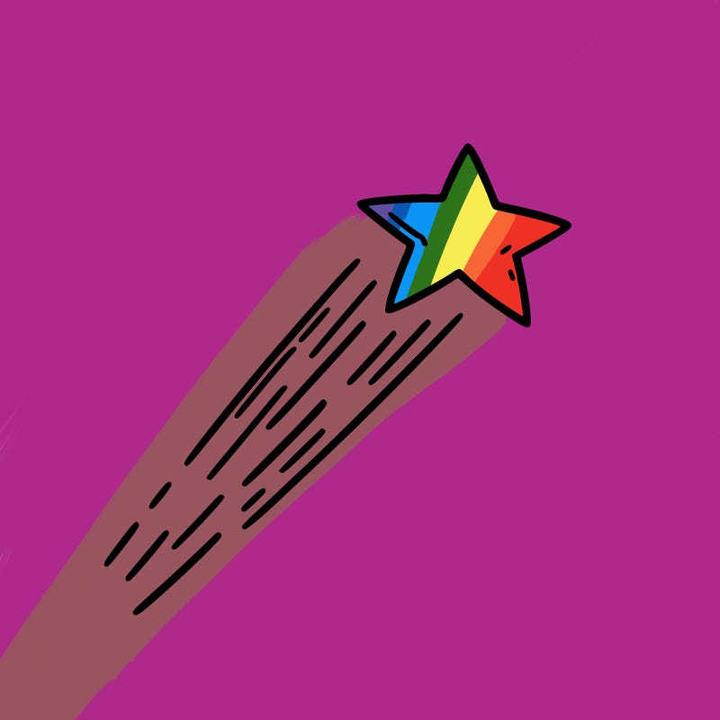 a shooting star in the sky