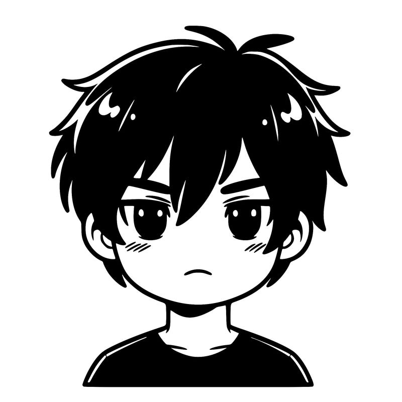 serious black-haired boy
