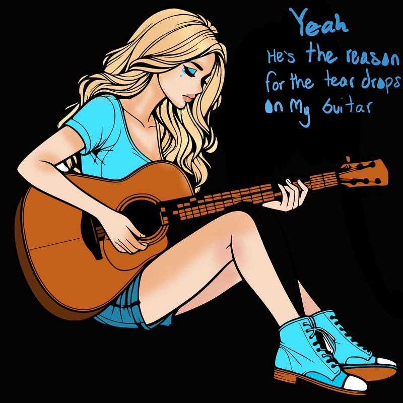 realistic woman play guitar