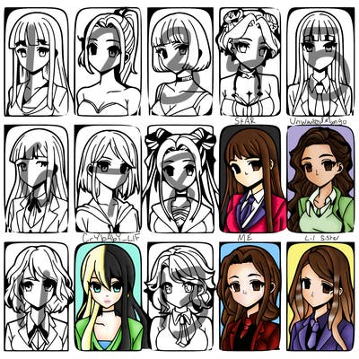 girls that look diffrent anime