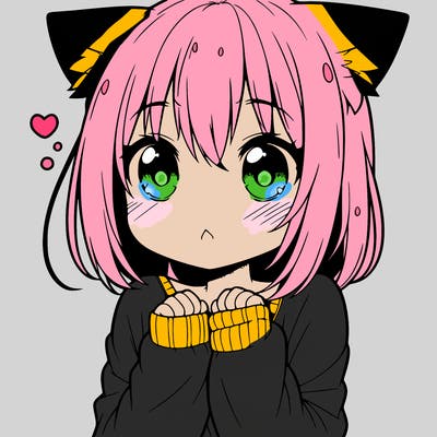 shy anime catgirl
