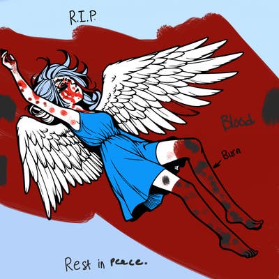 a falling angel realistic