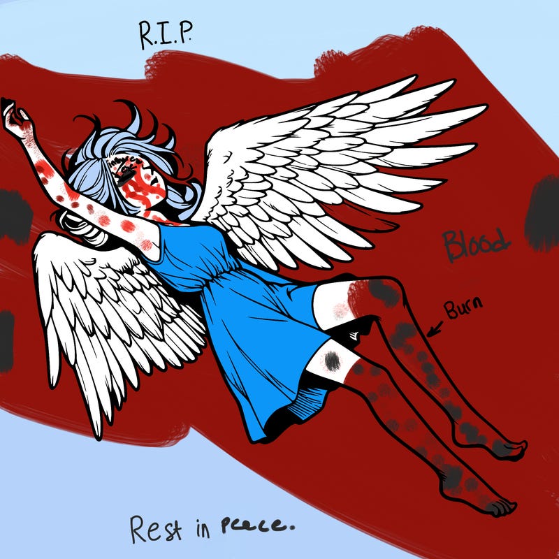 a falling angel realistic