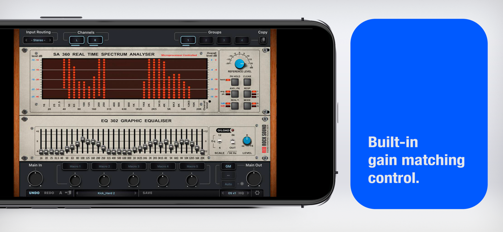 SA60 - SA60 spectrum analyzer and EQ 302 graphic equalizer with gain matching