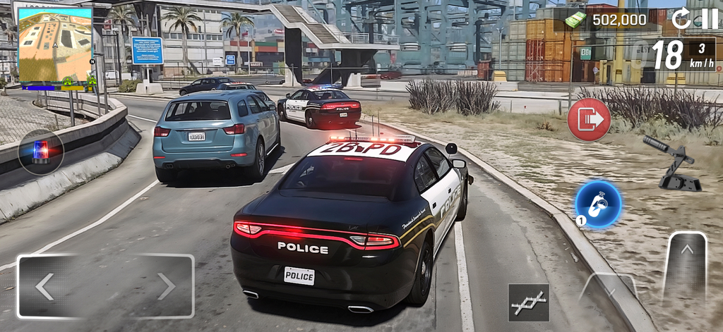 Police Car Chase City Driving - シミュレーションゲームの都市を走るパトカーのサードパーソンゲームプレイビュー