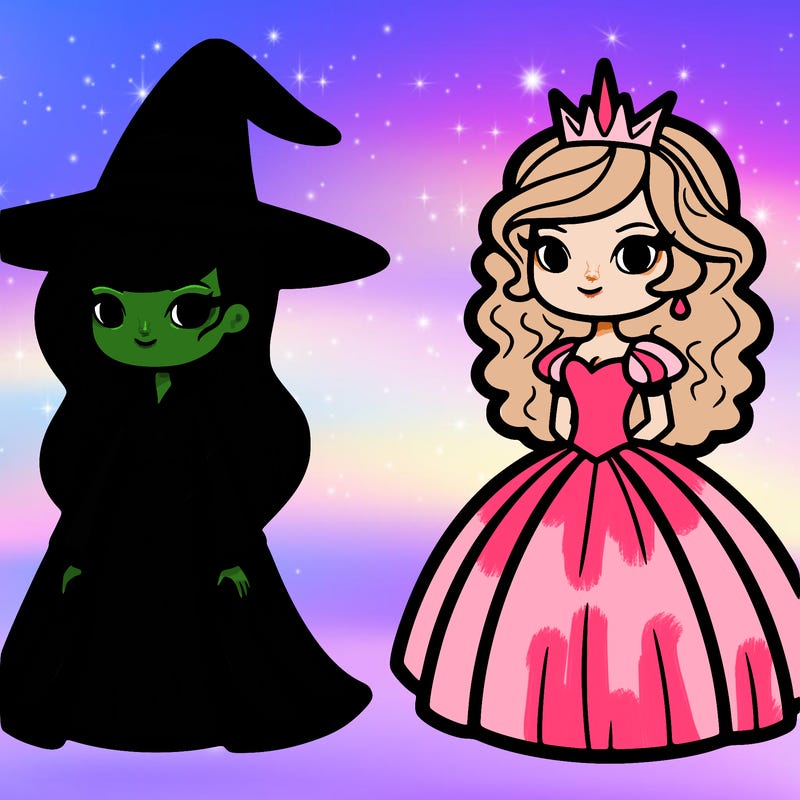 elphaba and glinda  from wicked