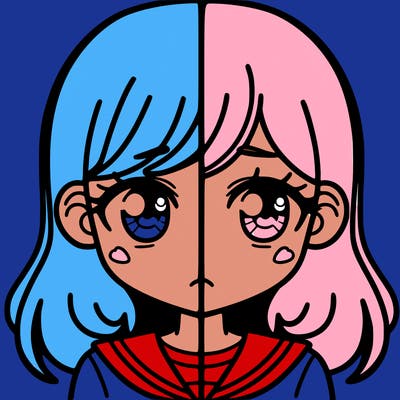 a split of a girl
