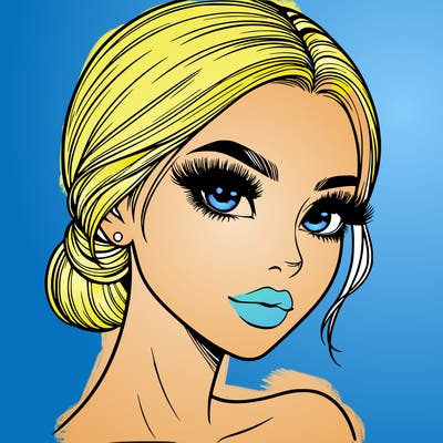 realistic girl with lashes