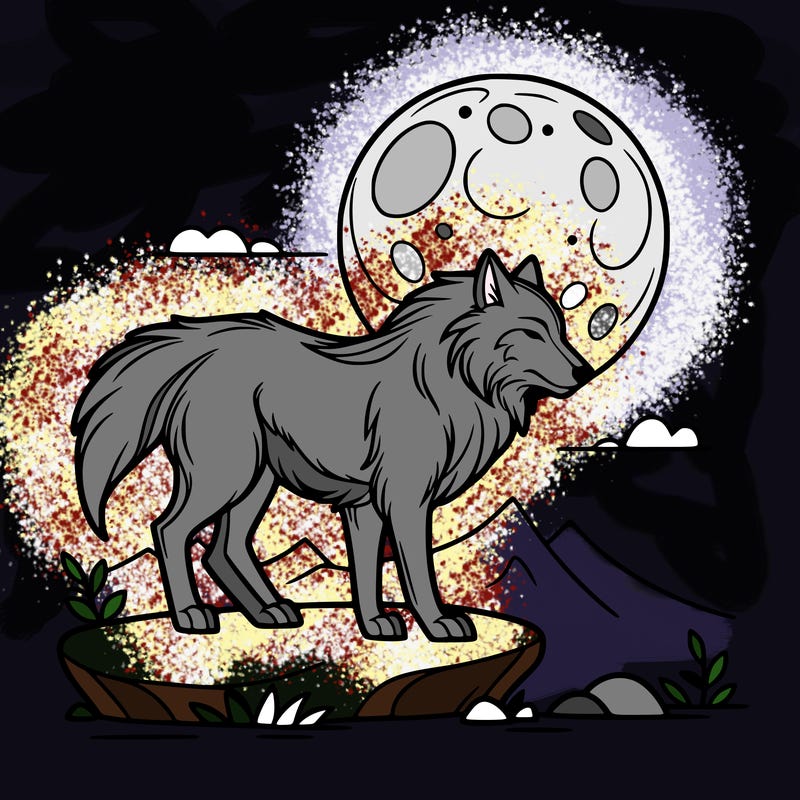 wolf moonlight