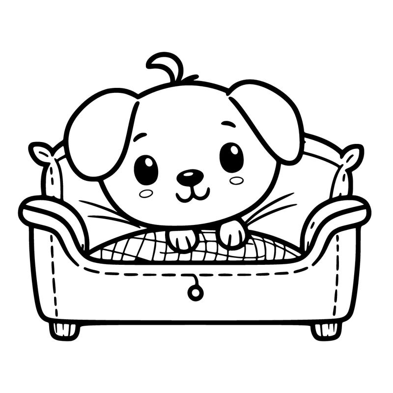 cute dog in a bed