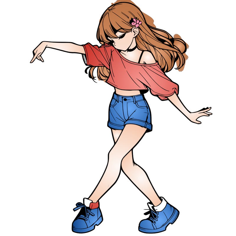 realistic girl danceing