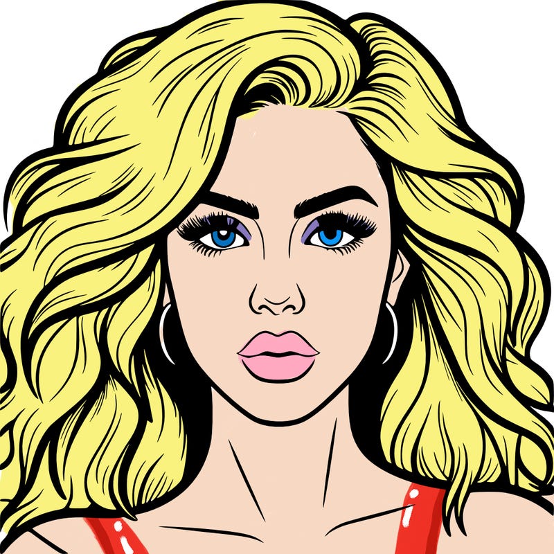 realistic girl eyes lips mouth hair pop star