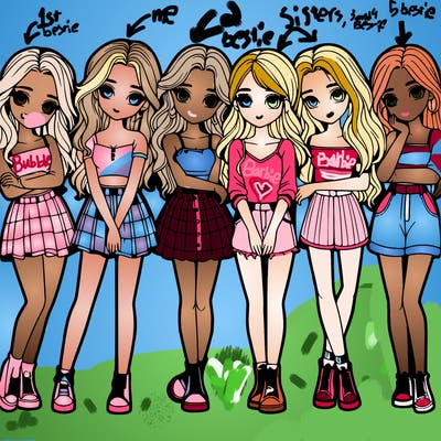 a group of girls realistic