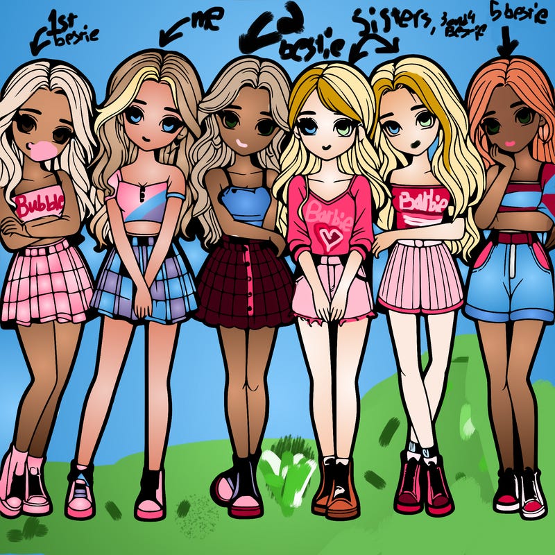 a group of girls realistic