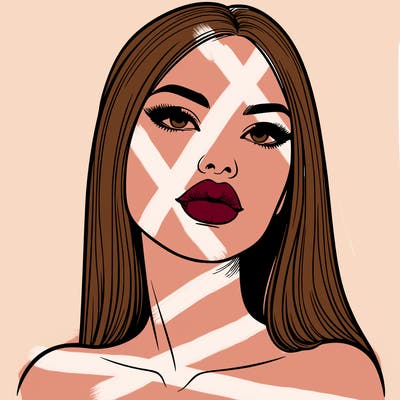 realistic woman with full lips