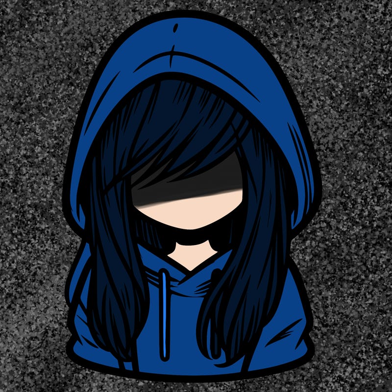 girl with hair covering her face and wearing a hoodie