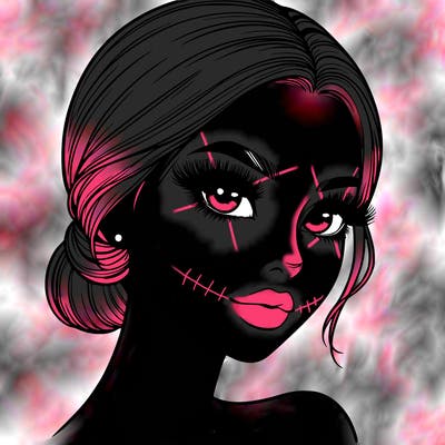 realistic girl with lashes