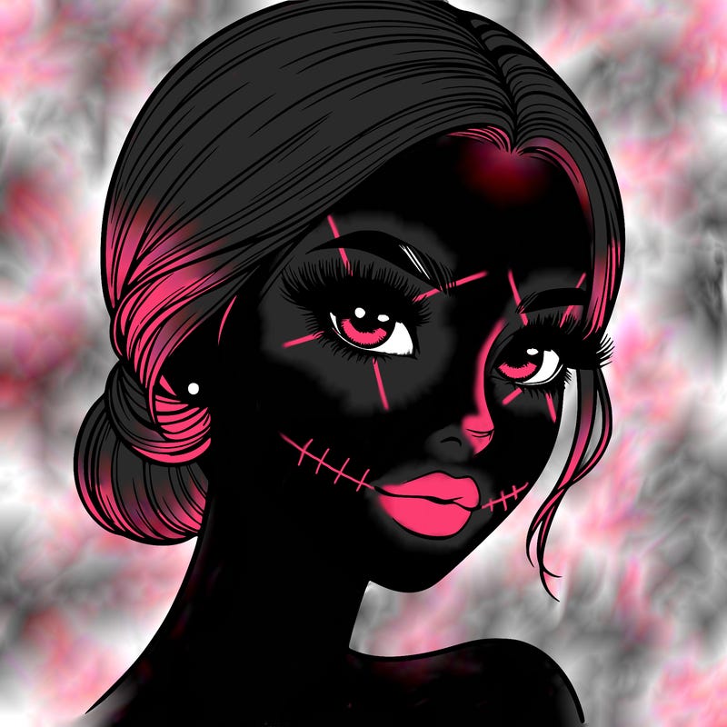 realistic girl with lashes